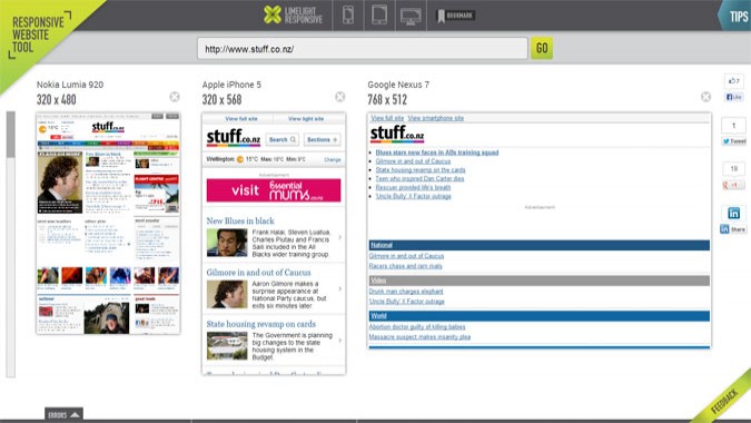 Responsive Website Tool Screenshot